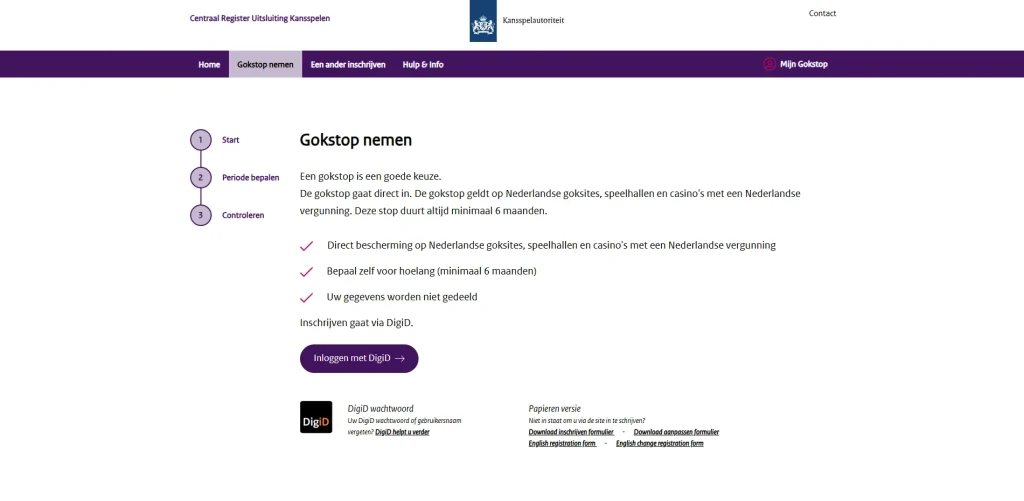 zelfuitsluiting via CRUKS 3